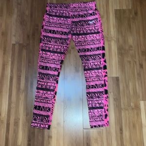 Pink/Black Nike leggings size S